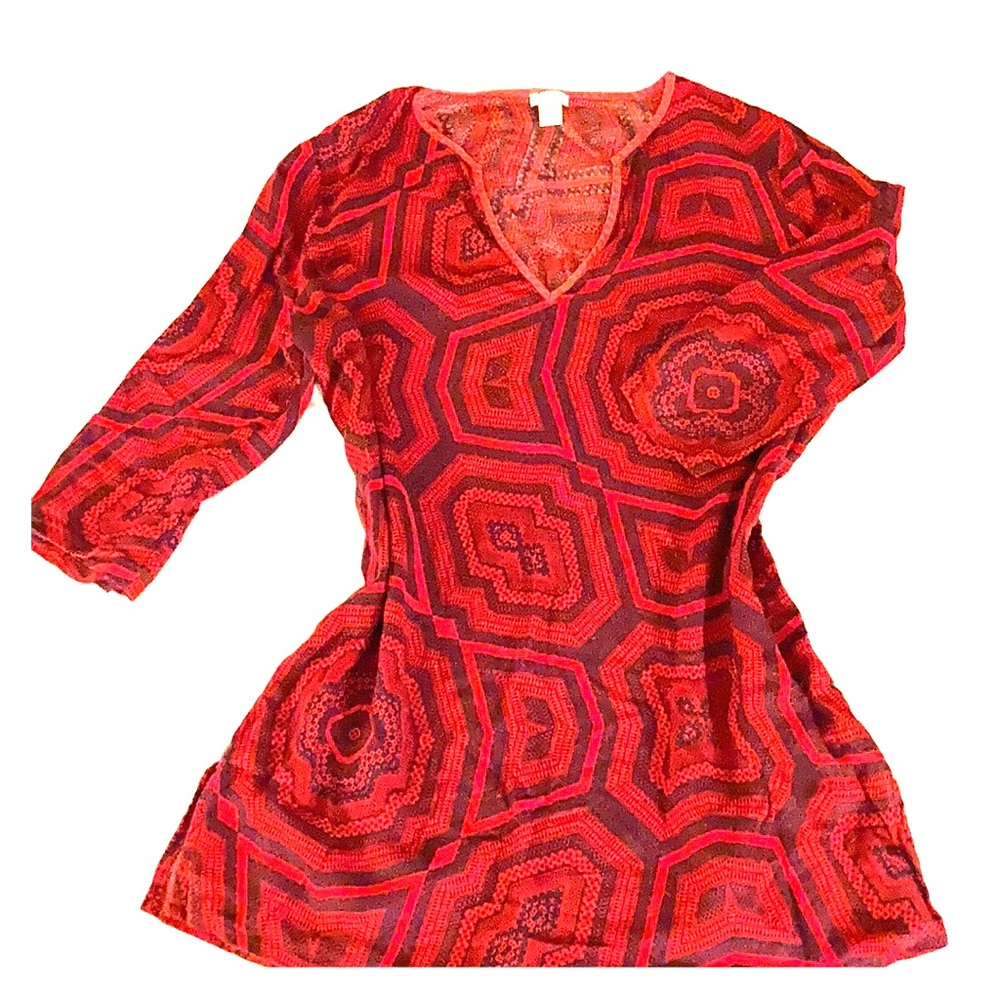 J.Crew red pattern light style